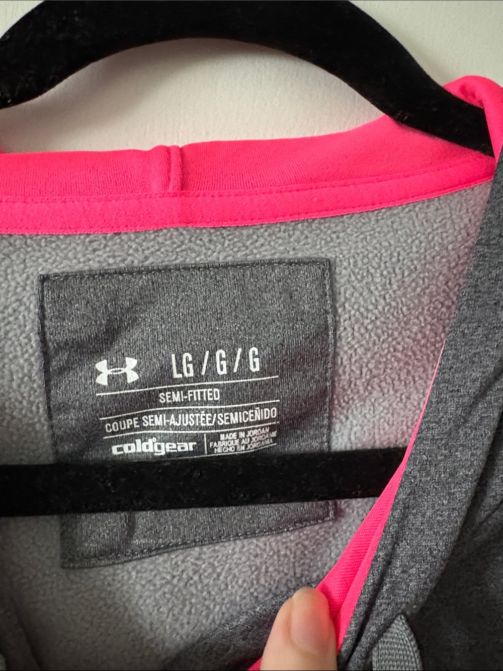 Under Armour Dark Gray Hoodie with Pink Accents - Picture 4 of 7